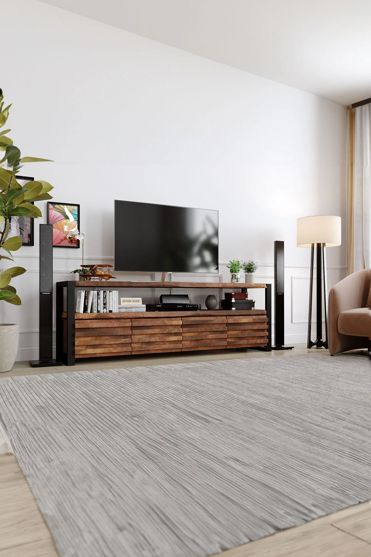 Ihlamur Tv Ünitesi – %100 Gerçek Ağaç, Uzun Ömürlü Kullanım, Kişiye Özel Üretim varyasyon görseli