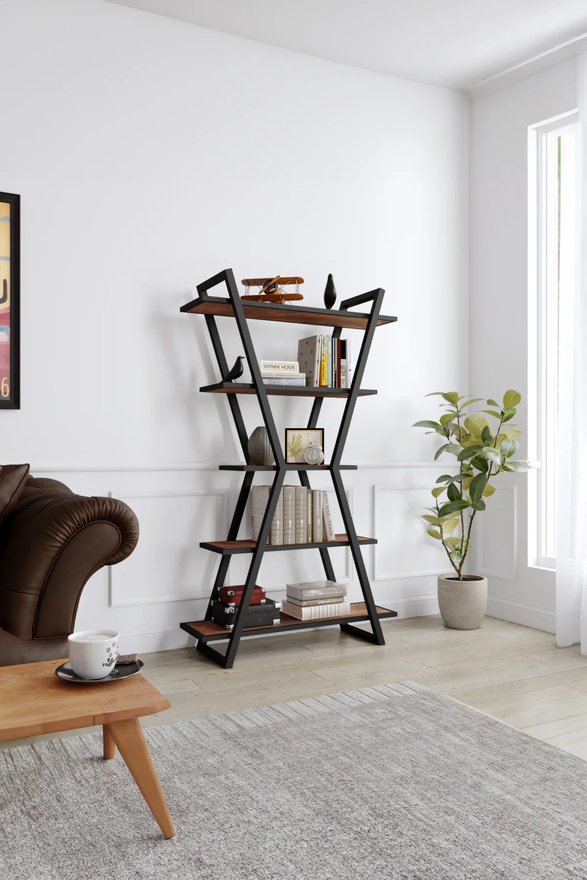 3001 Kitaplık – %100 Gerçek Ağaç, Uzun Ömürlü Kullanım, Kişiye Özel Üretim varyasyon görseli