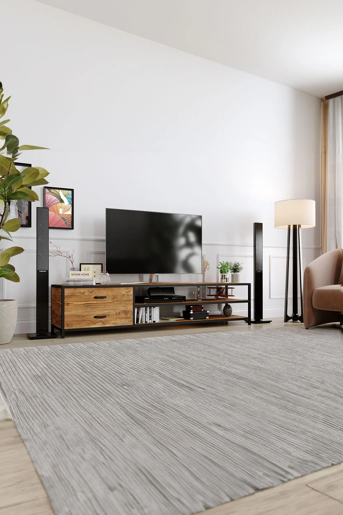 Fulya Tv Ünitesi – %100 Gerçek Ağaç, Uzun Ömürlü Kullanım, Kişiye Özel Üretim varyasyon görseli