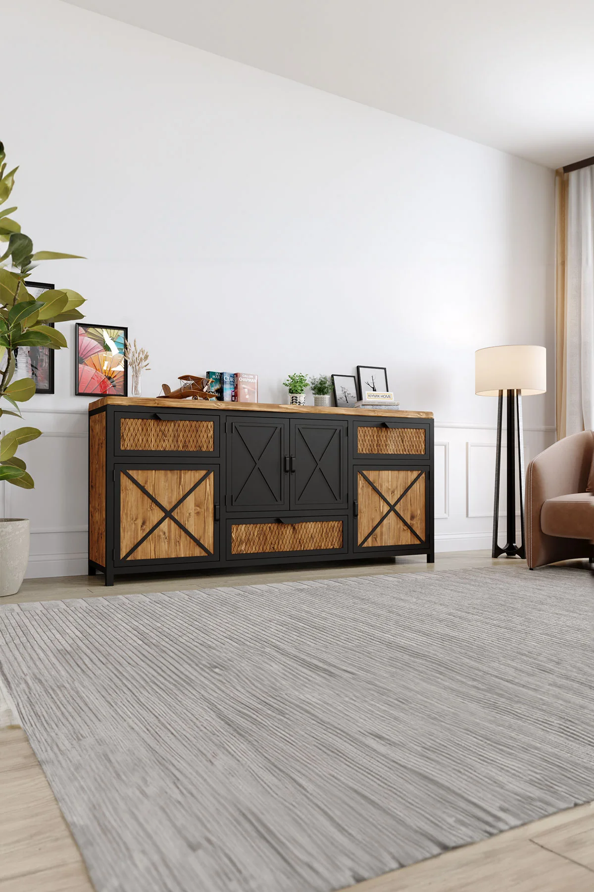 Nergis Konsol – %100 Gerçek Ağaç, Uzun Ömürlü Kullanım, Kişiye Özel Üretim varyasyon görseli