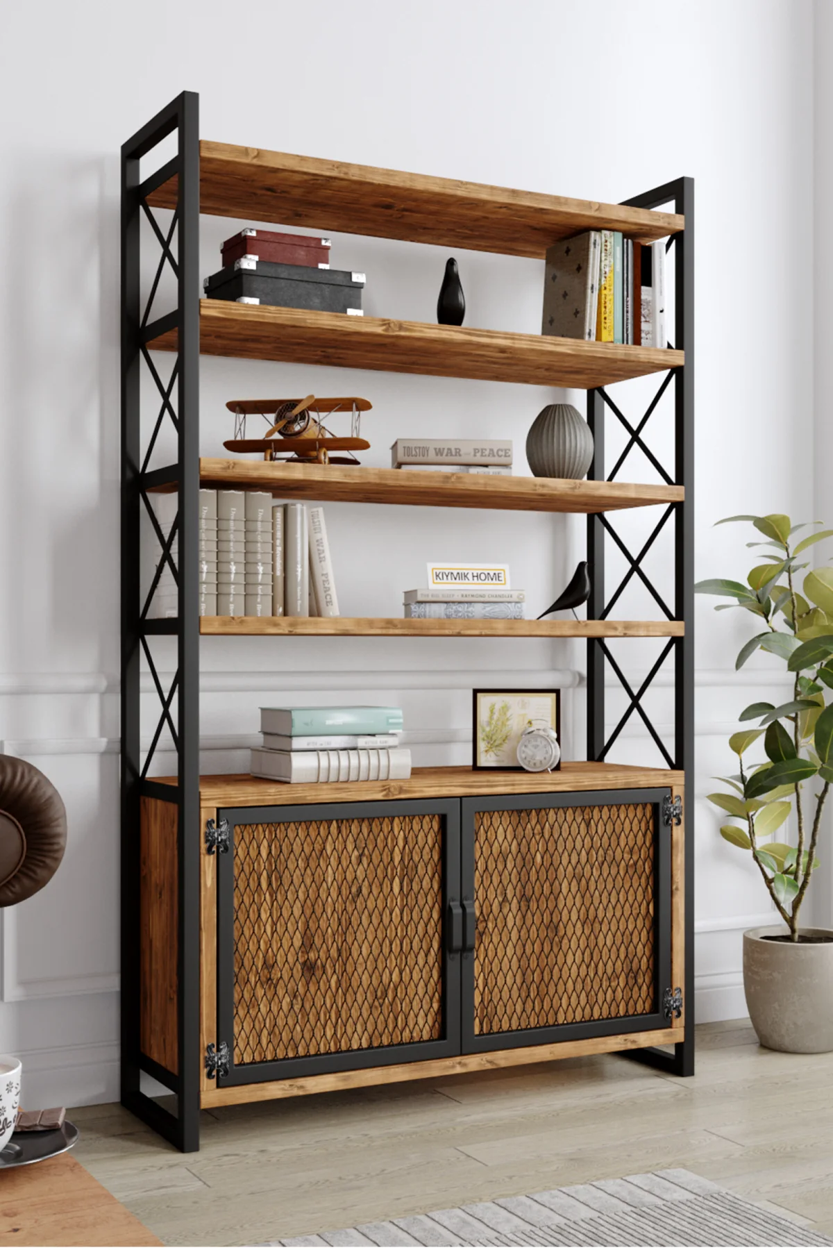 3008 Kitaplık – %100 Gerçek Ağaç, Uzun Ömürlü Kullanım, Kişiye Özel Üretim varyasyon görseli