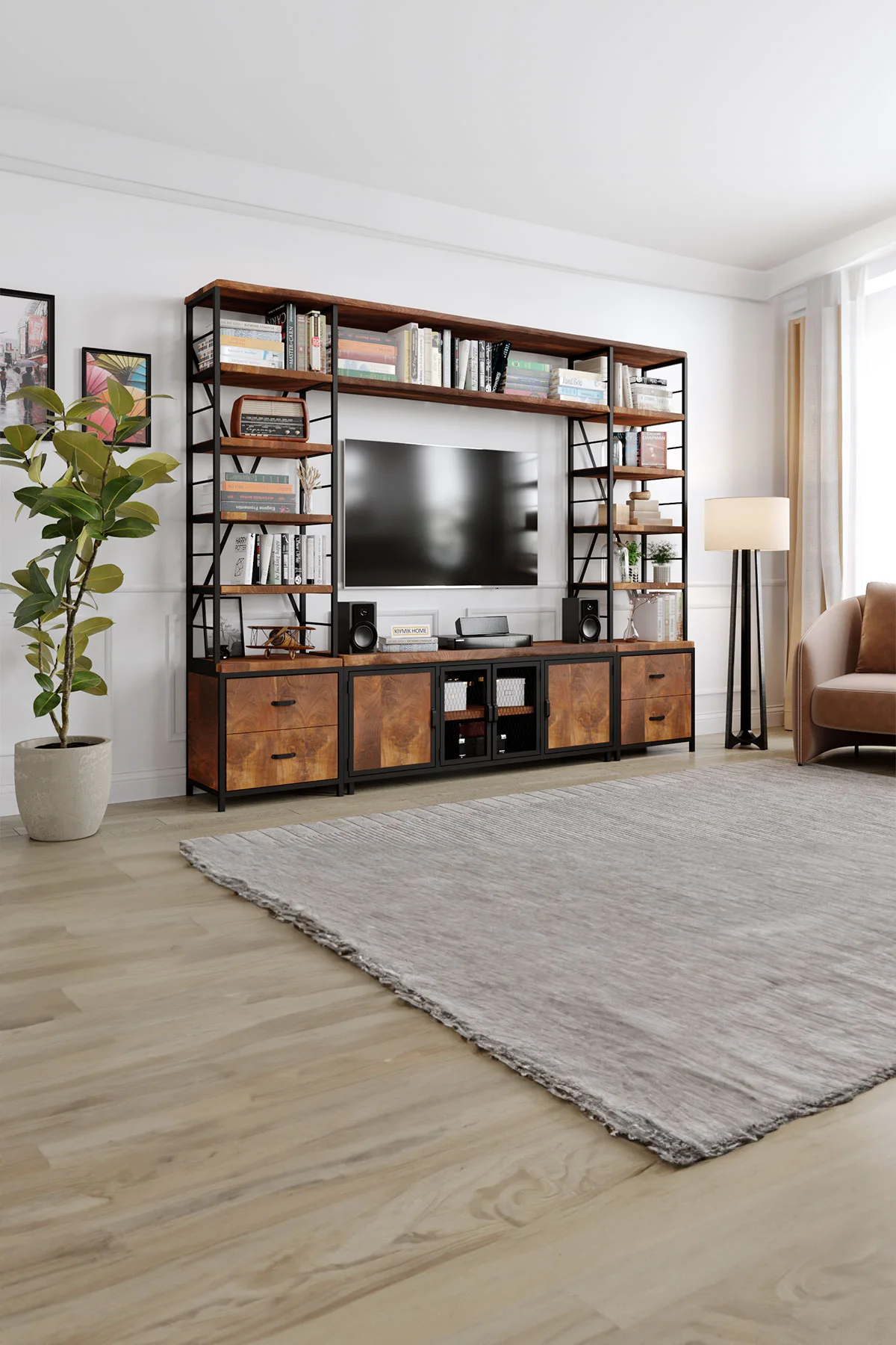 Frezya v2 Tv Ünitesi – %100 Gerçek Ağaç, Uzun Ömürlü Kullanım, Kişiye Özel Üretim varyasyon görseli