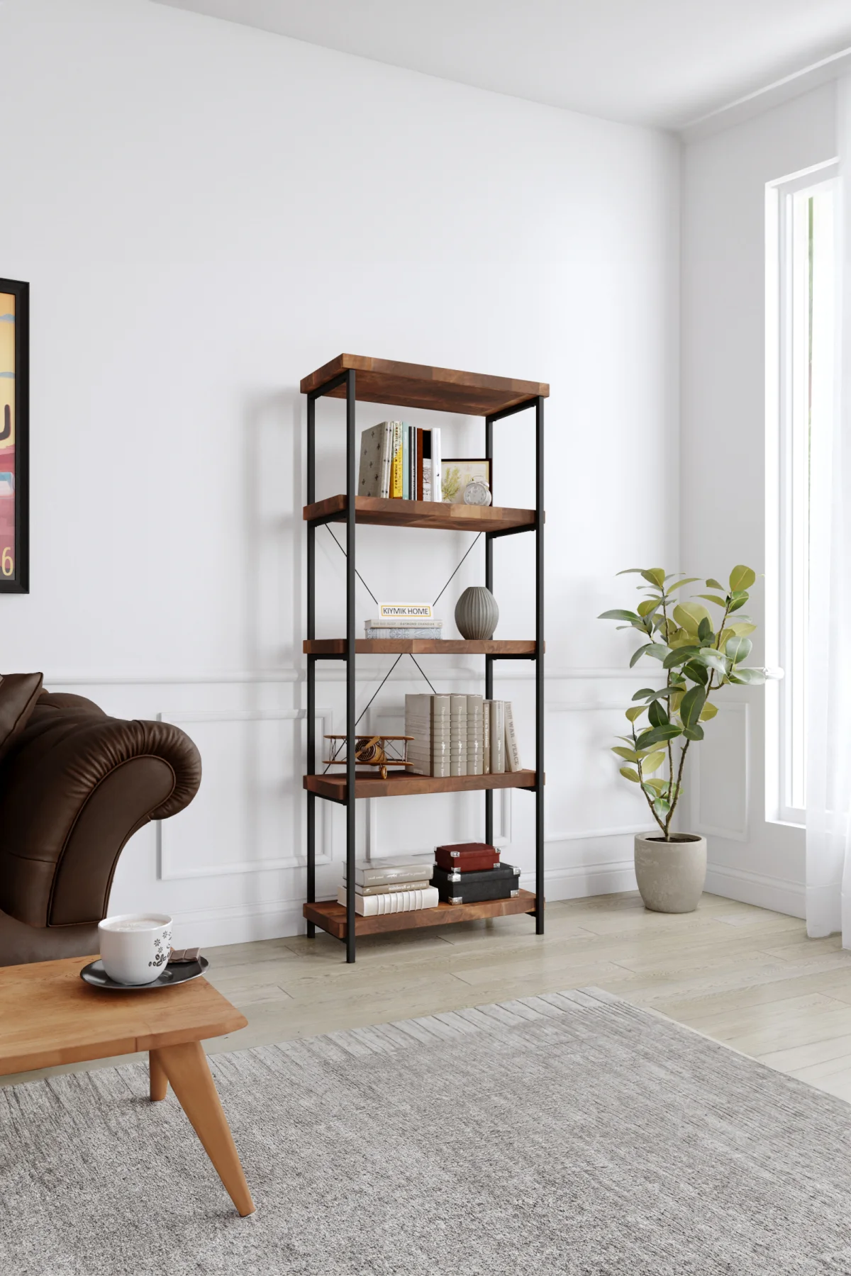 3003 Kitaplık – %100 Gerçek Ağaç, Uzun Ömürlü Kullanım, Kişiye Özel Üretim varyasyon görseli