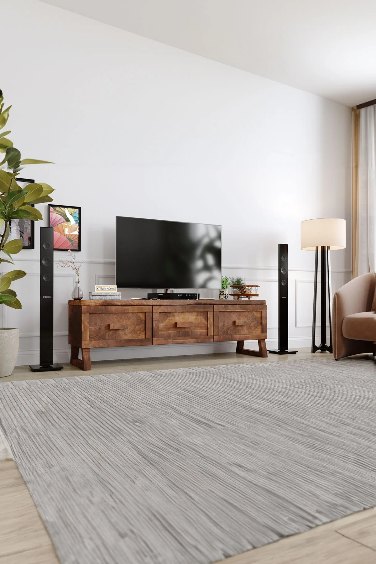 Zakkum Tv Ünitesi – %100 Gerçek Ağaç, Uzun Ömürlü Kullanım, Kişiye Özel Üretim varyasyon görseli