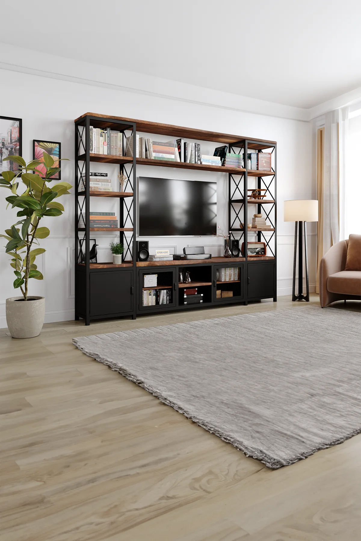 Mimoza v2 Tv Ünitesi – %100 Gerçek Ağaç, Uzun Ömürlü Kullanım, Kişiye Özel Üretim varyasyon görseli