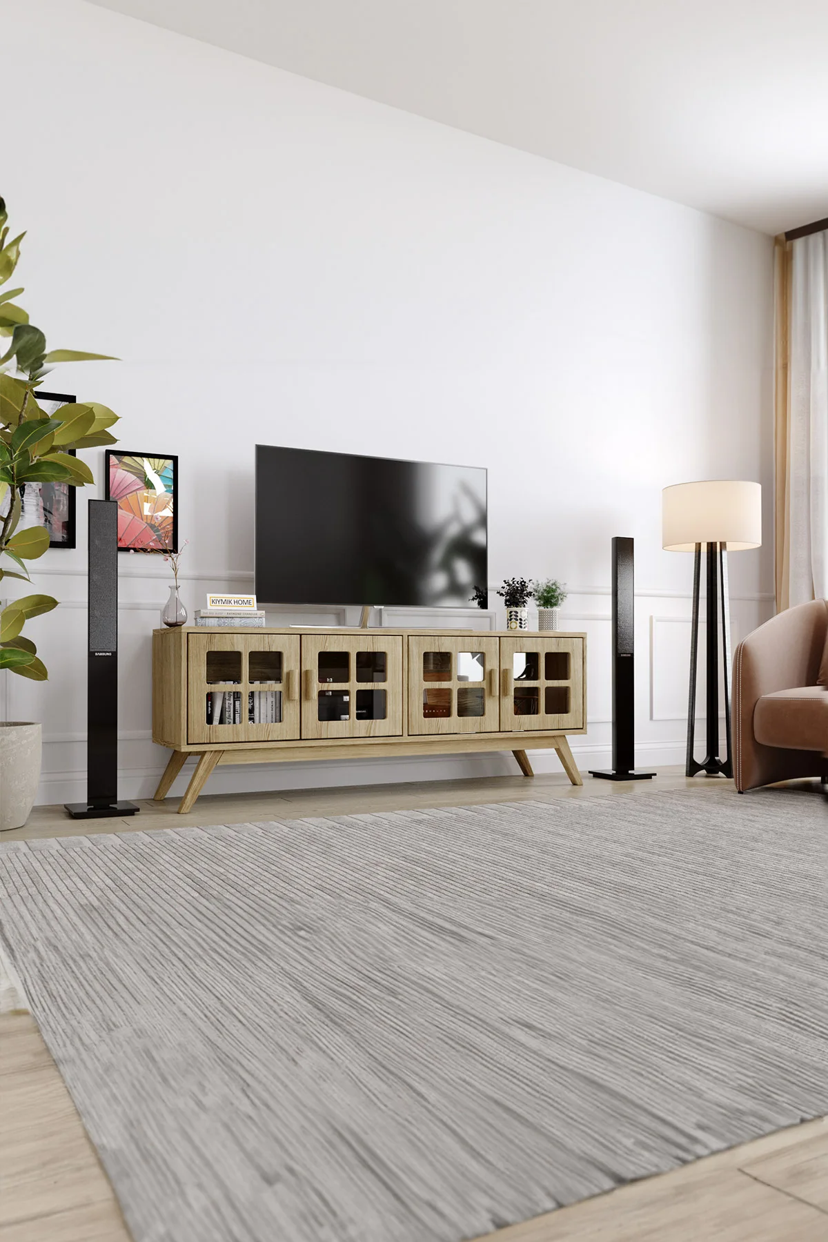 Piyan Tv Ünitesi – %100 Gerçek Ağaç, Uzun Ömürlü Kullanım, Kişiye Özel Üretim varyasyon görseli