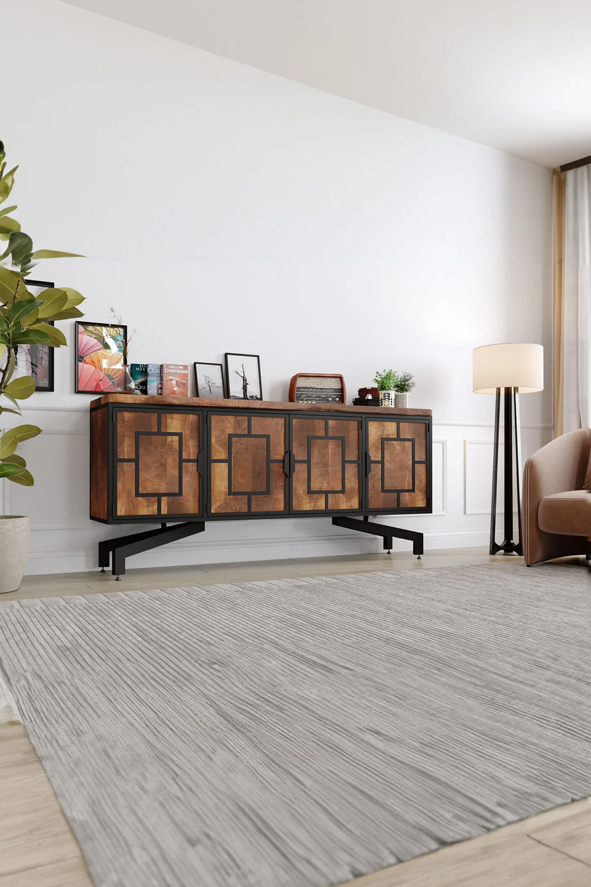 Orkide Konsol – %100 Gerçek Ağaç, Uzun Ömürlü Kullanım, Kişiye Özel Üretim varyasyon görseli