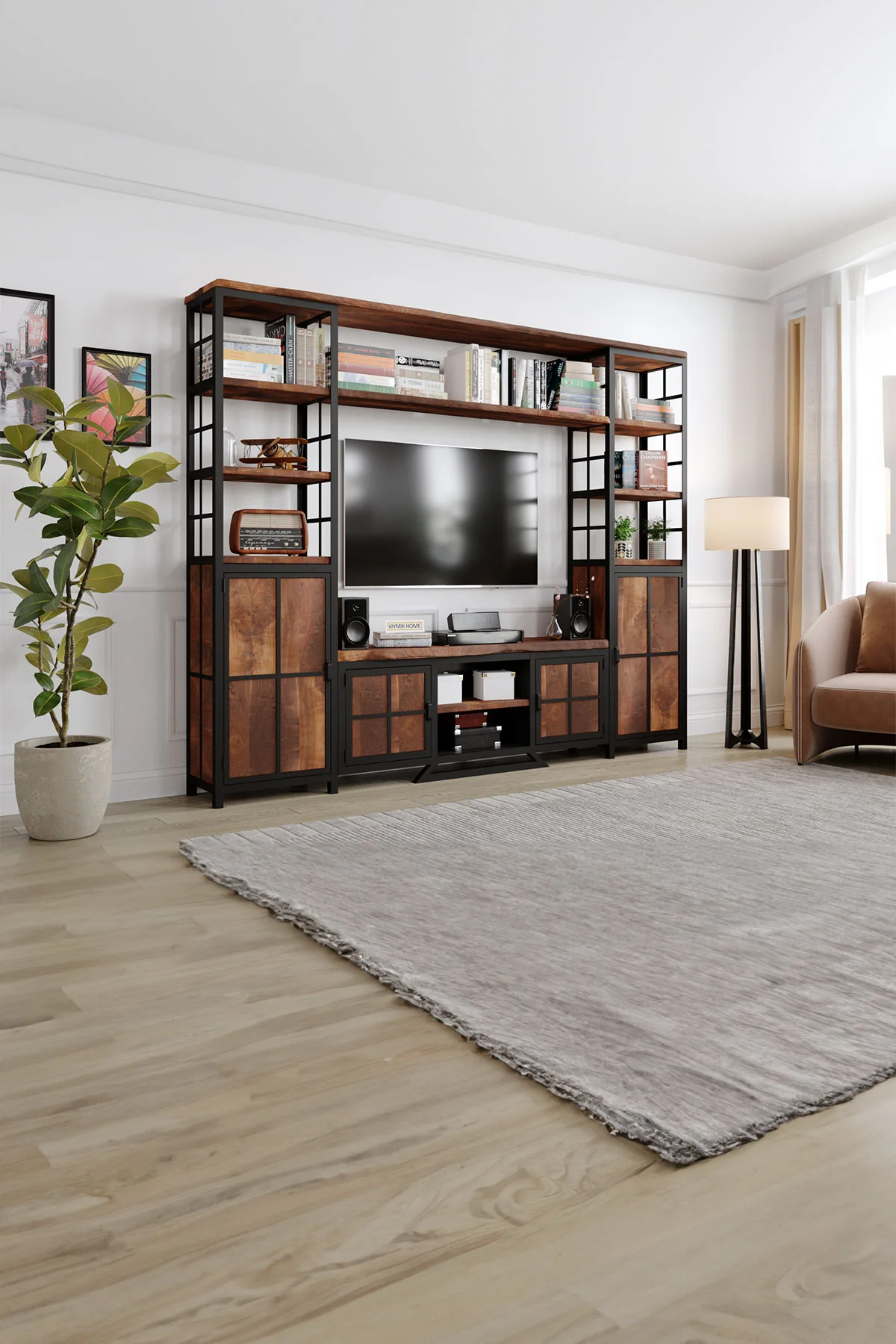 Aster v2 Tv Ünitesi – %100 Gerçek Ağaç, Uzun Ömürlü Kullanım, Kişiye Özel Üretim varyasyon görseli