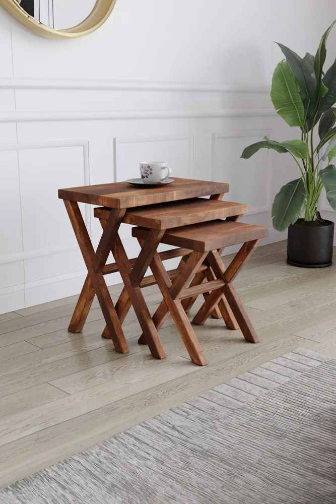 4013 Zigon Sehpa – %100 Gerçek Ağaç, Uzun Ömürlü Kullanım, Kişiye Özel Üretim varyasyon görseli