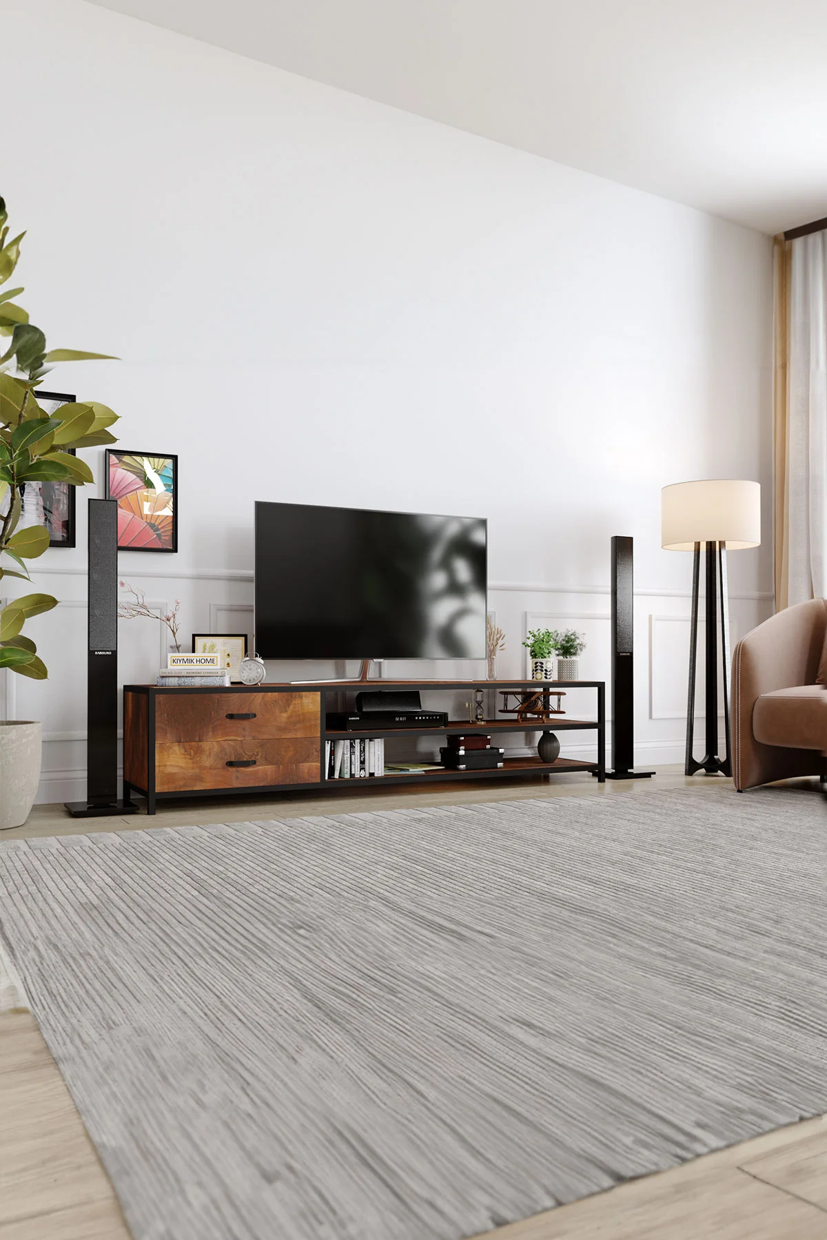 Fulya Tv Ünitesi – %100 Gerçek Ağaç, Uzun Ömürlü Kullanım, Kişiye Özel Üretim varyasyon görseli