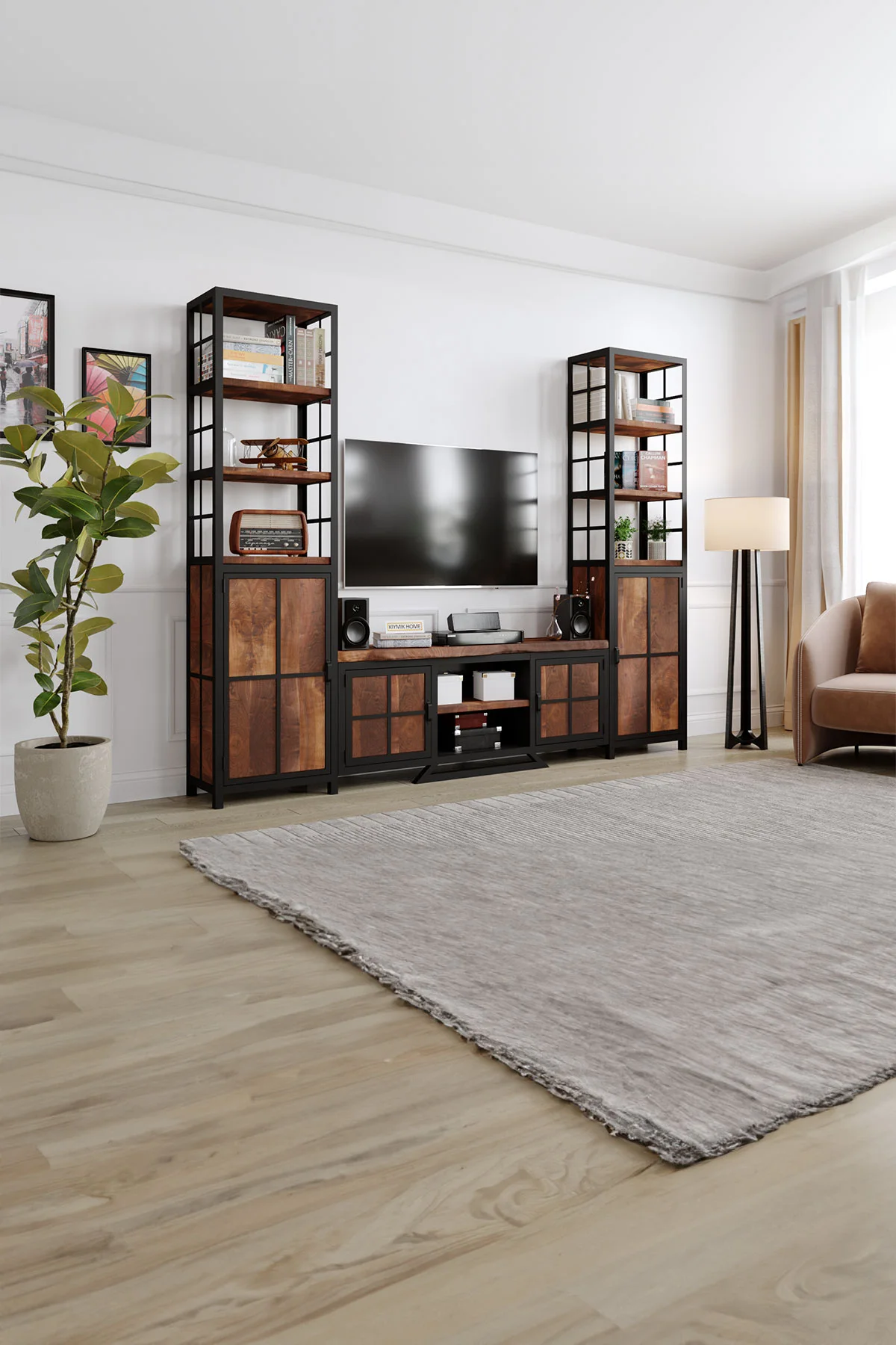 Aster Tv Ünitesi – %100 Gerçek Ağaç, Uzun Ömürlü Kullanım, Kişiye Özel Üretim varyasyon görseli