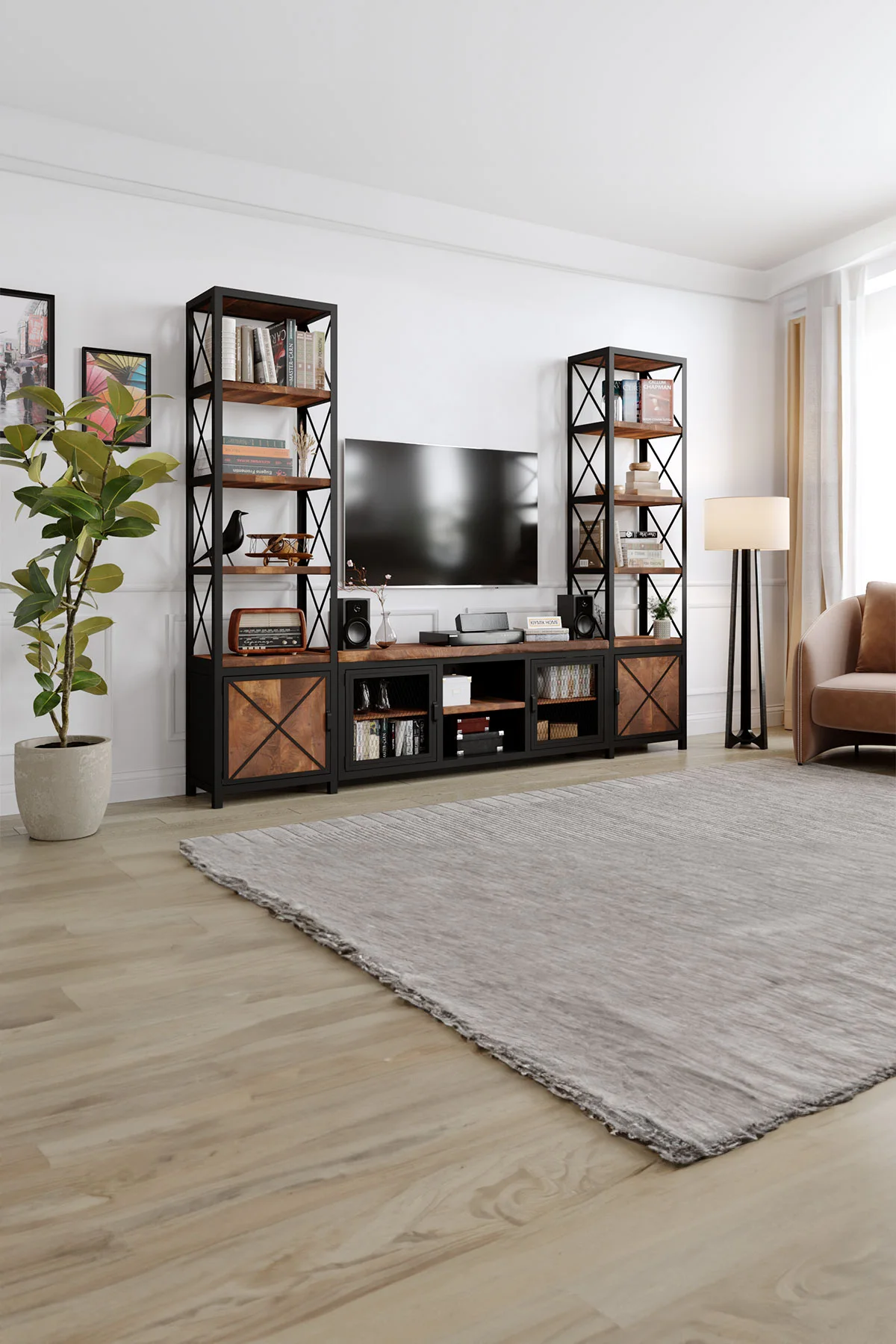 Lantana Tv Ünitesi – %100 Gerçek Ağaç, Uzun Ömürlü Kullanım, Kişiye Özel Üretim varyasyon görseli