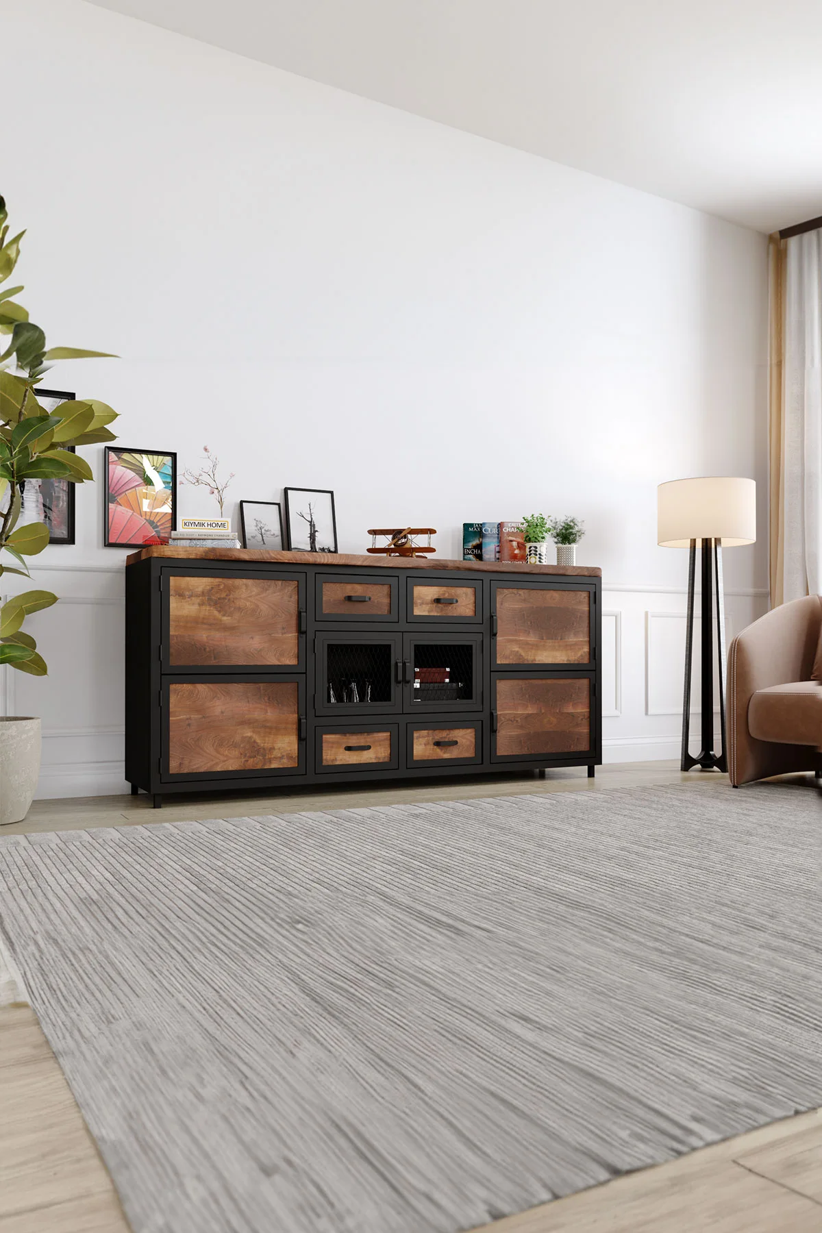 Lotus Konsol – %100 Gerçek Ağaç, Uzun Ömürlü Kullanım, Kişiye Özel Üretim varyasyon görseli