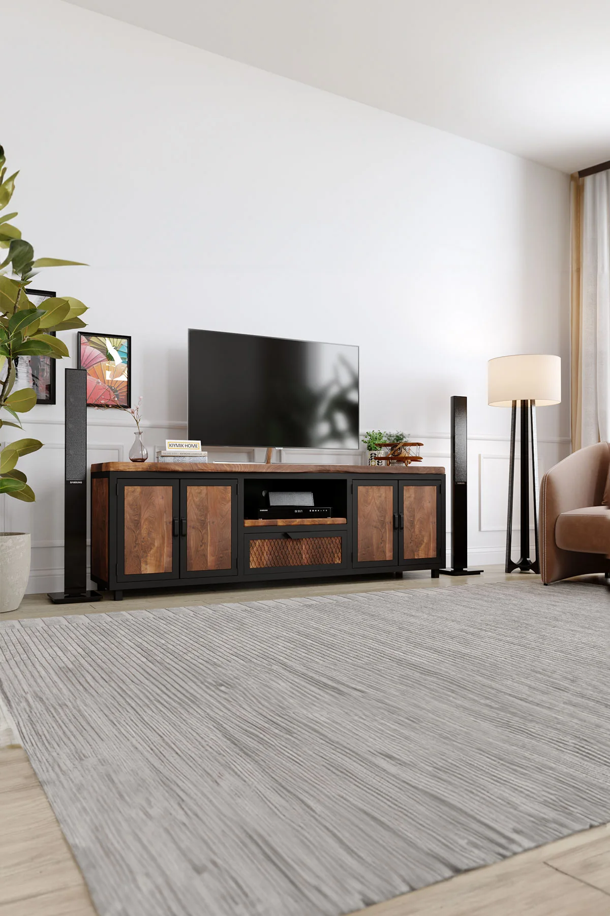 Cennet Tv Ünitesi – %100 Gerçek Ağaç, Uzun Ömürlü Kullanım, Kişiye Özel Üretim varyasyon görseli