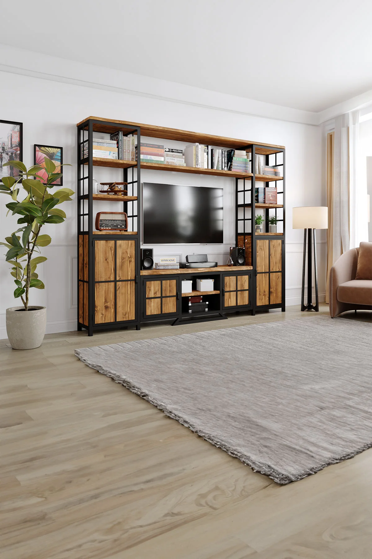 Aster v2 Tv Ünitesi – %100 Gerçek Ağaç, Uzun Ömürlü Kullanım, Kişiye Özel Üretim varyasyon görseli