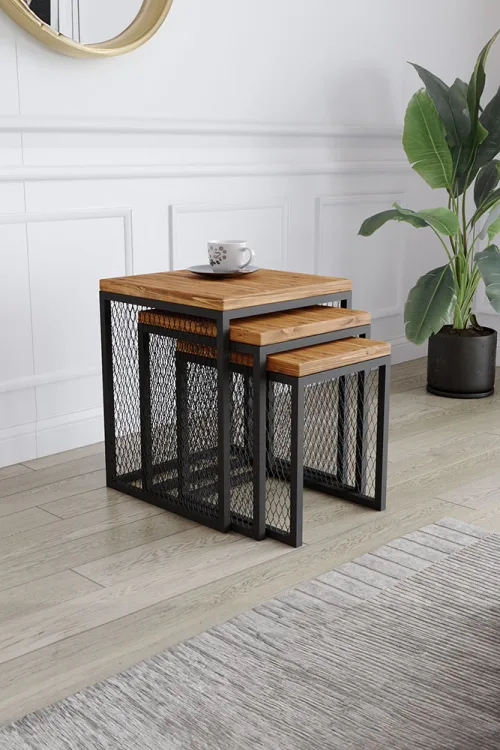 4001 Zigon Sehpa – %100 Gerçek Ağaç, Uzun Ömürlü Kullanım, Kişiye Özel Üretim