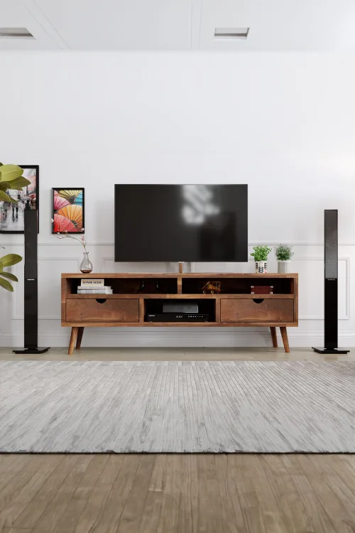 Nilüfer Tv Ünitesi – %100 Gerçek Ağaç, Uzun Ömürlü Kullanım, Kişiye Özel Üretim