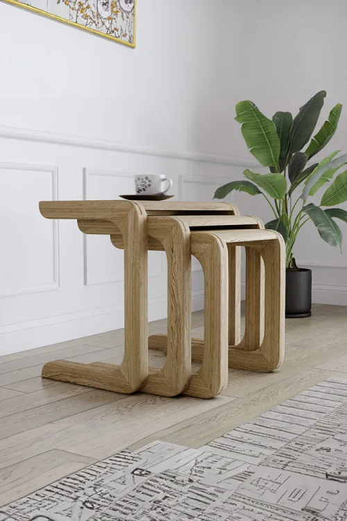 4014 Zigon Sehpa – %100 Gerçek Ağaç, Uzun Ömürlü Kullanım, Kişiye Özel Üretim