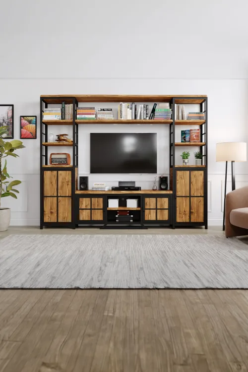 Aster v2 Tv Ünitesi – %100 Gerçek Ağaç, Uzun Ömürlü Kullanım, Kişiye Özel Üretim