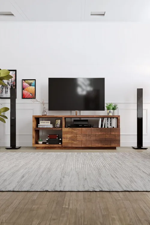 Sardunya Tv Ünitesi – %100 Gerçek Ağaç, Uzun Ömürlü Kullanım, Kişiye Özel Üretim