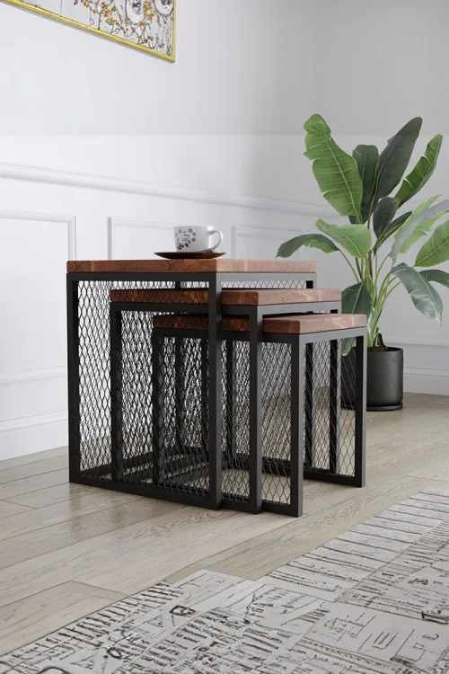 4001 Zigon Sehpa – %100 Gerçek Ağaç, Uzun Ömürlü Kullanım, Kişiye Özel Üretim