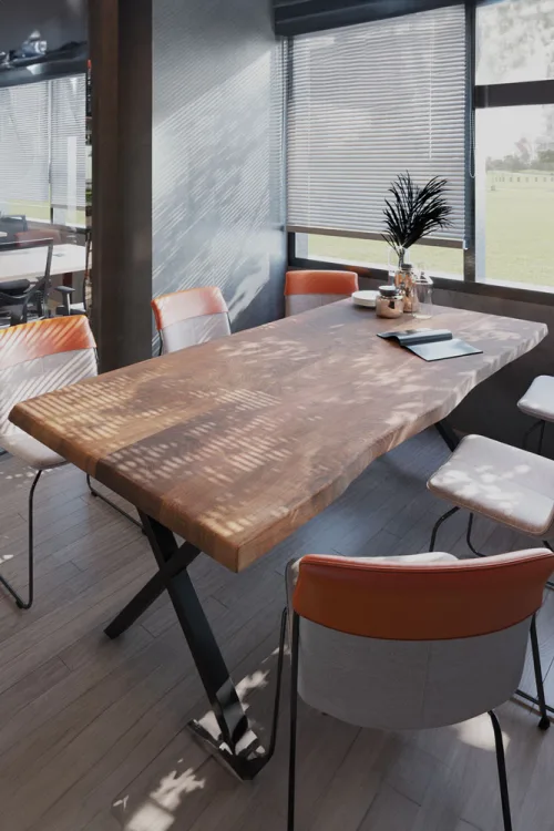 Kestane Gerçek Ağaç Yemek & Toplantı Masası – %100 Gerçek Ağaç, Uzun Ömürlü Kullanım, Kişiye Özel Üretim