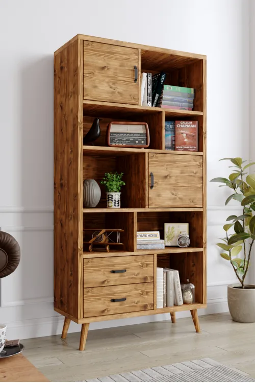 3018 Kitaplık – %100 Gerçek Ağaç, Uzun Ömürlü Kullanım, Kişiye Özel Üretim