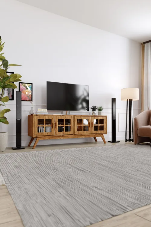 Piyan Tv Ünitesi – %100 Gerçek Ağaç, Uzun Ömürlü Kullanım, Kişiye Özel Üretim