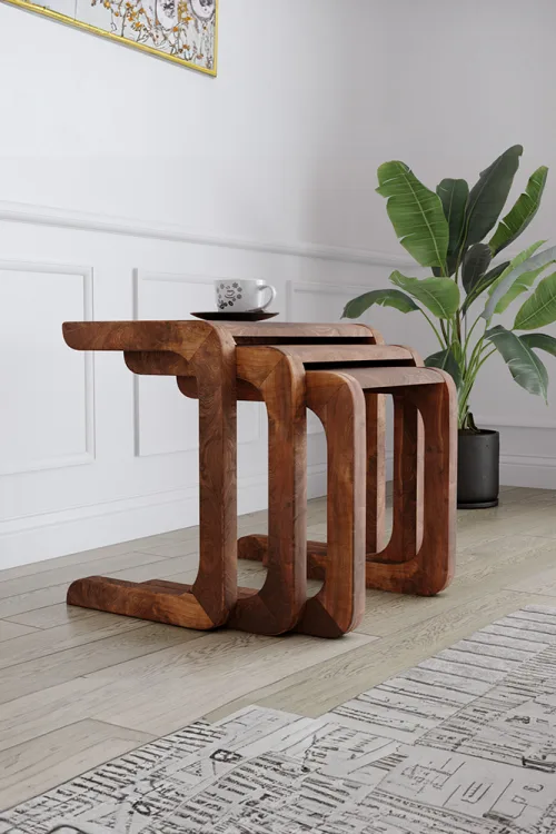 4014 Zigon Sehpa – %100 Gerçek Ağaç, Uzun Ömürlü Kullanım, Kişiye Özel Üretim