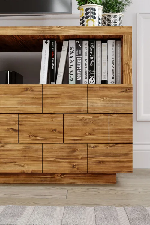 Sardunya Tv Ünitesi – %100 Gerçek Ağaç, Uzun Ömürlü Kullanım, Kişiye Özel Üretim