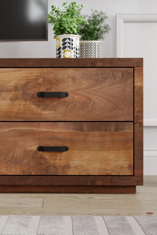 Papatya Tv Ünitesi – %100 Gerçek Ağaç, Uzun Ömürlü Kullanım, Kişiye Özel Üretim