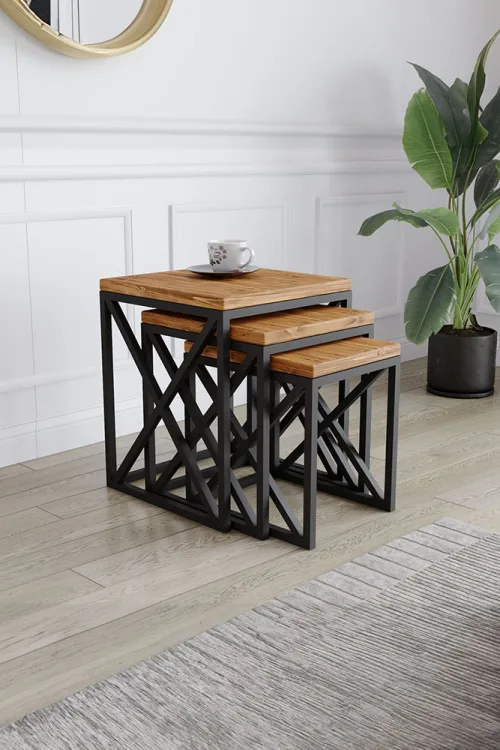 4002 Zigon Sehpa – %100 Gerçek Ağaç, Uzun Ömürlü Kullanım, Kişiye Özel Üretim