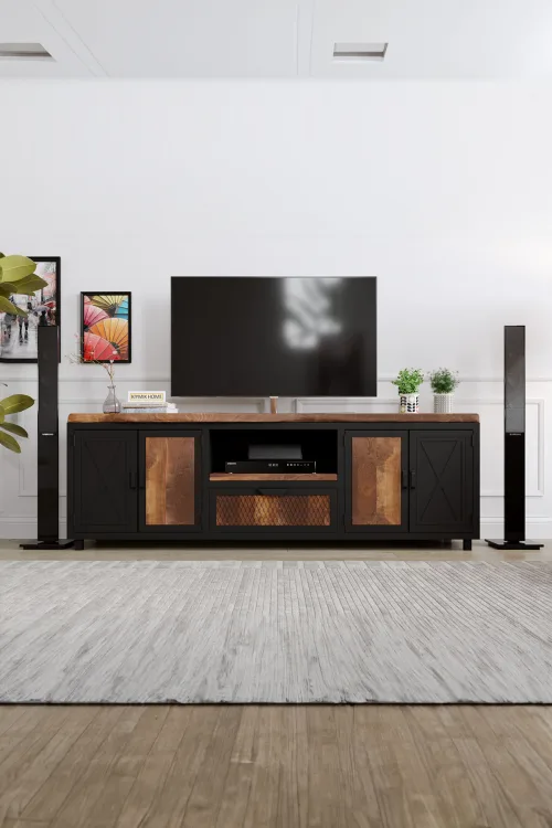 Nergis Tv Ünitesi – %100 Gerçek Ağaç, Uzun Ömürlü Kullanım, Kişiye Özel Üretim