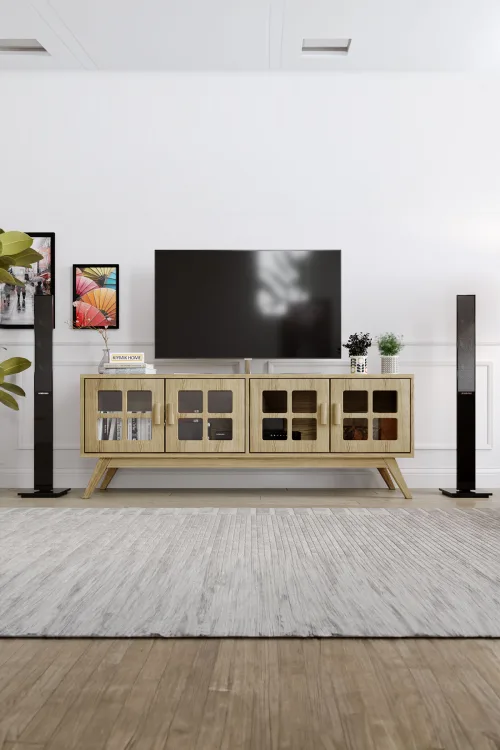 Piyan Tv Ünitesi – %100 Gerçek Ağaç, Uzun Ömürlü Kullanım, Kişiye Özel Üretim