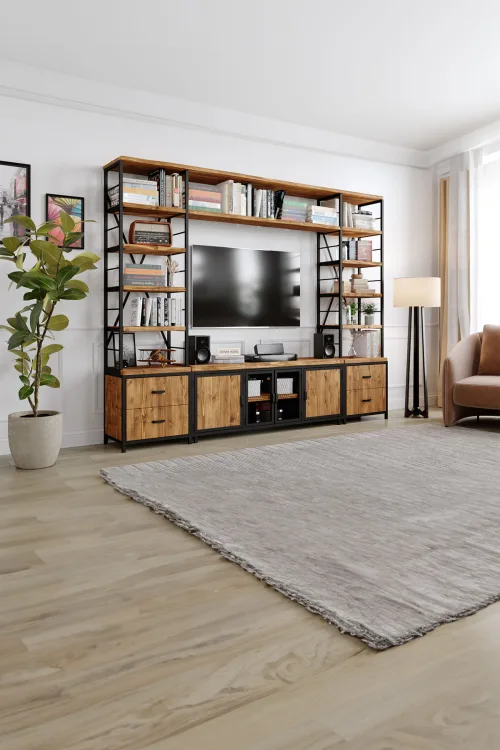 Frezya v2 Tv Ünitesi – %100 Gerçek Ağaç, Uzun Ömürlü Kullanım, Kişiye Özel Üretim