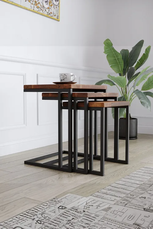 4003 Zigon Sehpa – %100 Gerçek Ağaç, Uzun Ömürlü Kullanım, Kişiye Özel Üretim